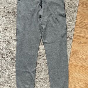 Men's Gray Joggers Striped Panel Drawstring Pants